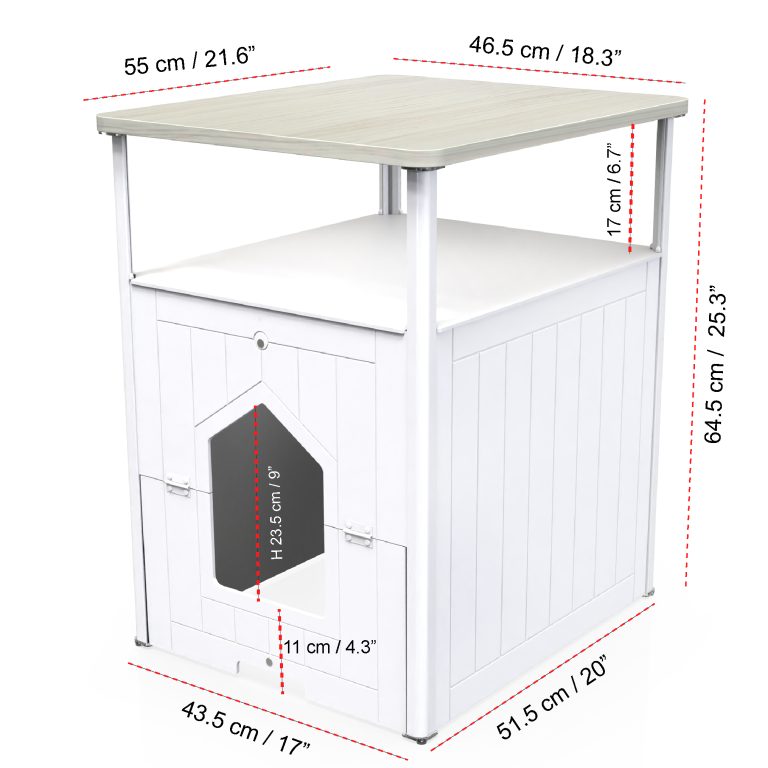 litter box enclosure white